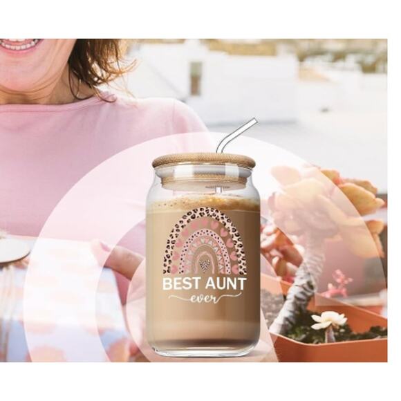 Best Aunt Ever Glass Mug, 16 Oz Glass - Picture 5 of 7